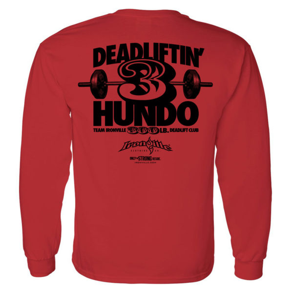 300 Deadlift Club Long Sleeve T Shirt Red
