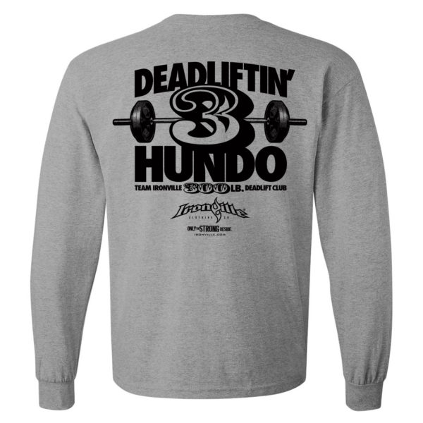 300 Deadlift Club Long Sleeve T Shirt Sport Gray