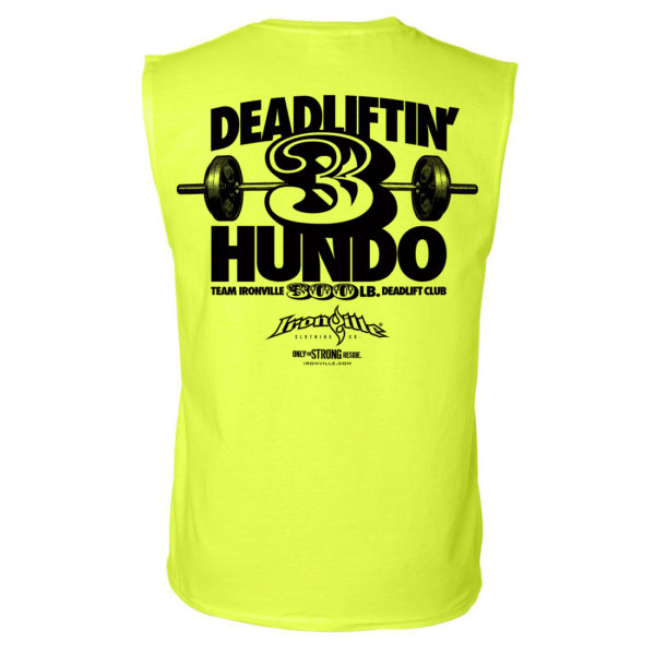 300 Deadlift Club Sleeveless T Shirt Neon Yellow