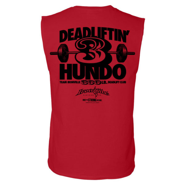 300 Deadlift Club Sleeveless T Shirt Red