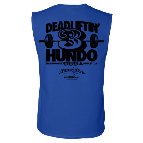 300 Deadlift Club Sleeveless T Shirt Royal Blue