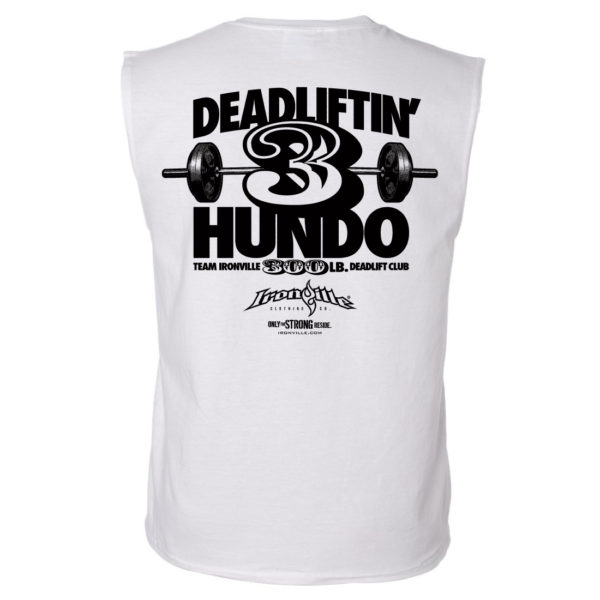 300 Deadlift Club Sleeveless T Shirt White