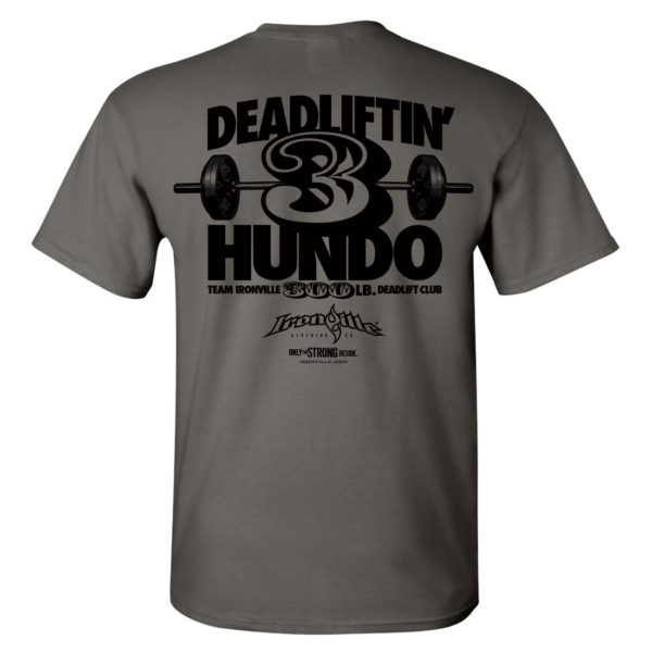300 Deadlift Club T Shirt Charcoal Gray
