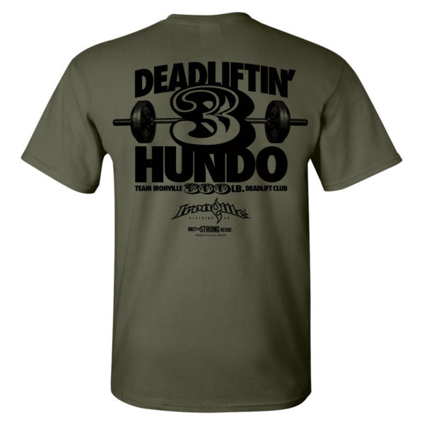 300 Deadlift Club T Shirt Military Green
