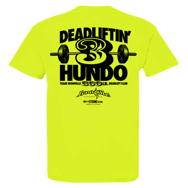 300 Deadlift Club T Shirt Neon Yellow