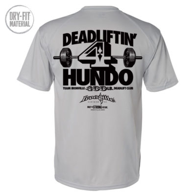 400 Deadlift Club Dri Fit T Shirt Gray
