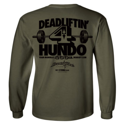 400 Deadlift Club Long Sleeve T Shirt Military Green