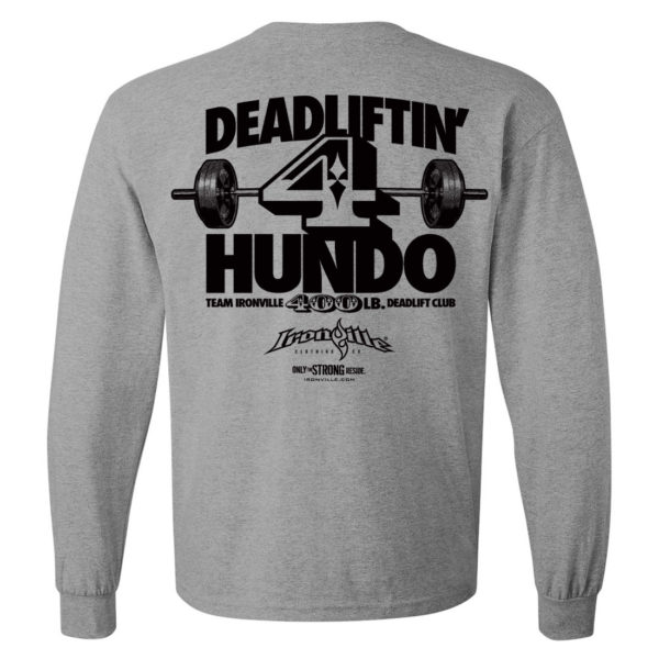 400 Deadlift Club Long Sleeve T Shirt Sport Gray