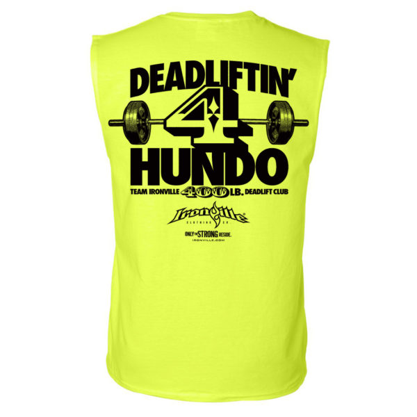 400 Deadlift Club Sleeveless T Shirt Neon Yellow
