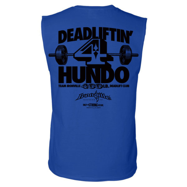 400 Deadlift Club Sleeveless T Shirt Royal Blue