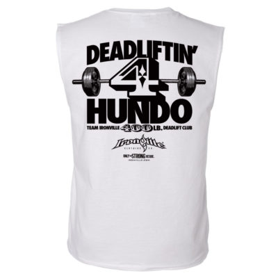 400 Deadlift Club Sleeveless T Shirt White