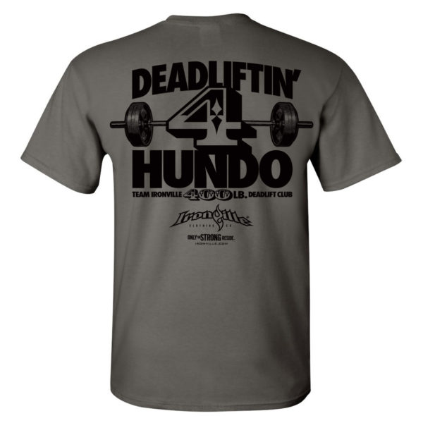 400 Deadlift Club T Shirt Charcoal Gray