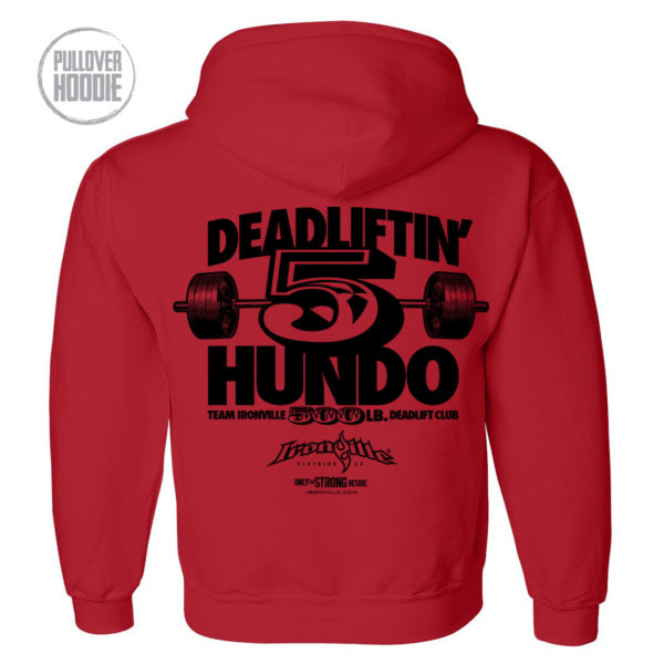500 Deadlift Club Hoodie Red