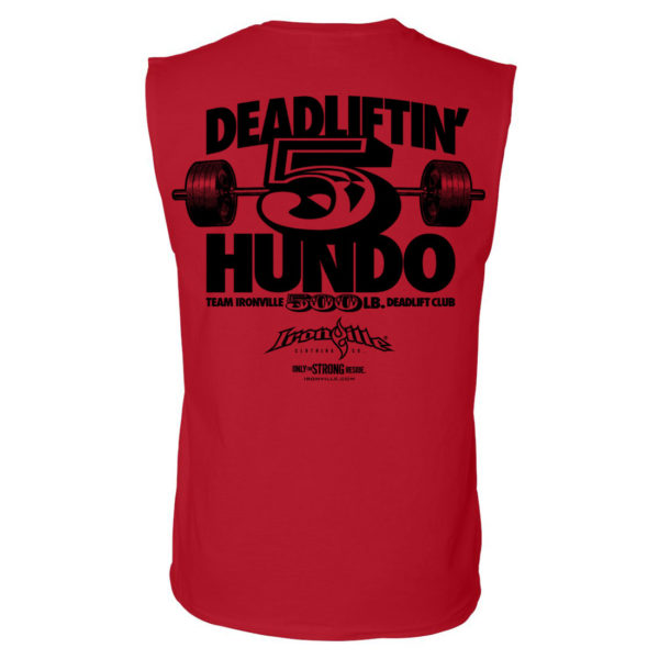 500 Deadlift Club Sleeveless T Shirt Red