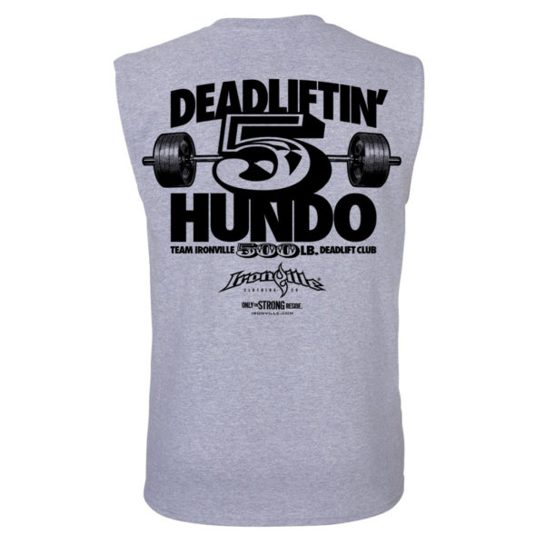 500 Deadlift Club Sleeveless T Shirt Sport Gray