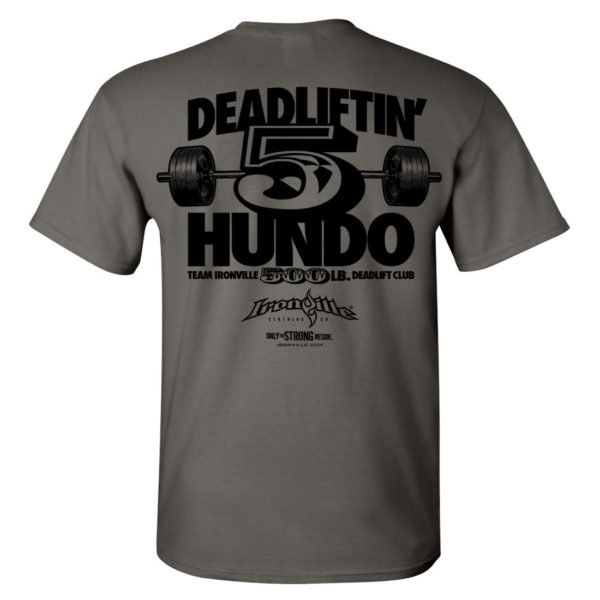 500 Deadlift Club T Shirt Charcoal Gray
