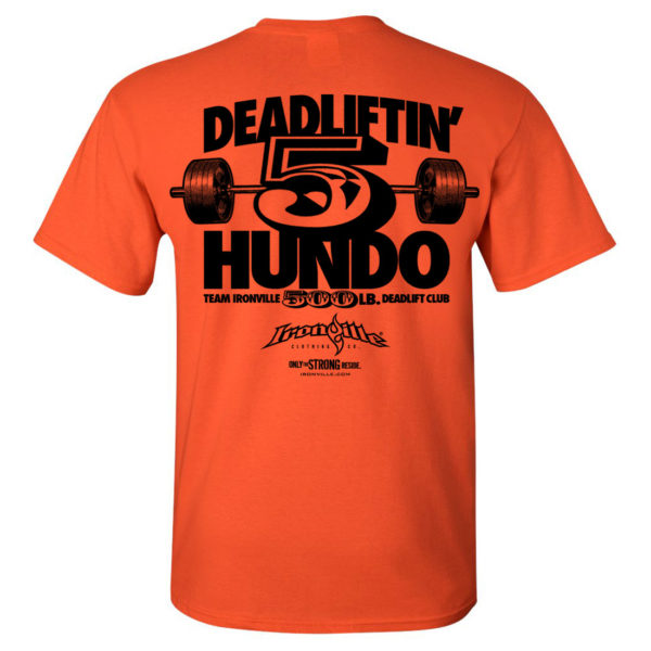 500 Deadlift Club T Shirt Orange