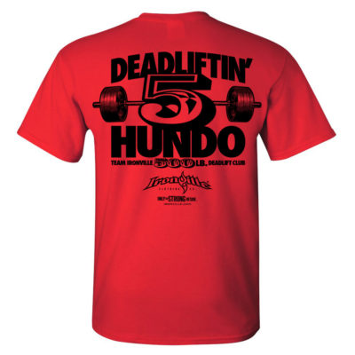 500 Deadlift Club T Shirt Red