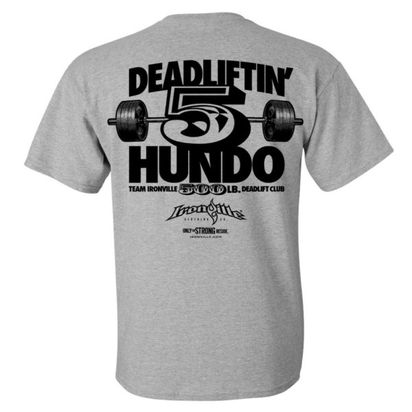 500 Deadlift Club T Shirt Sport Gray