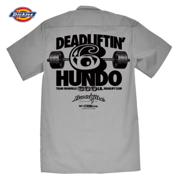 600 Deadlift Club Casual Button Down Shop Shirt Charcoal Gray
