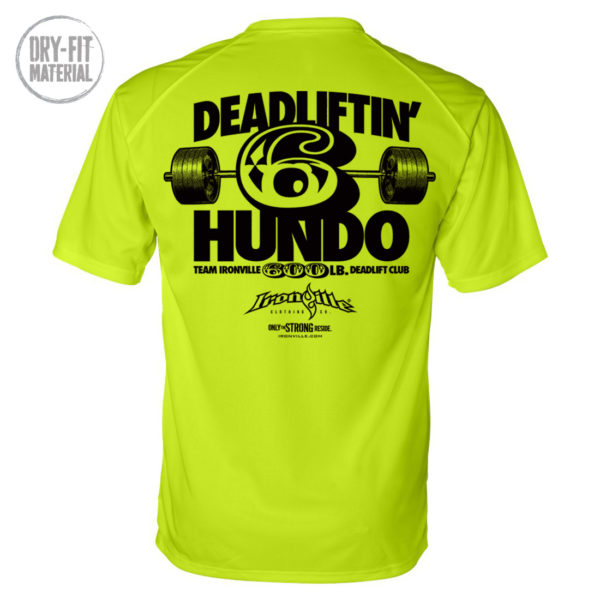 600 Deadlift Club Dri Fit T Shirt Neon Yellow