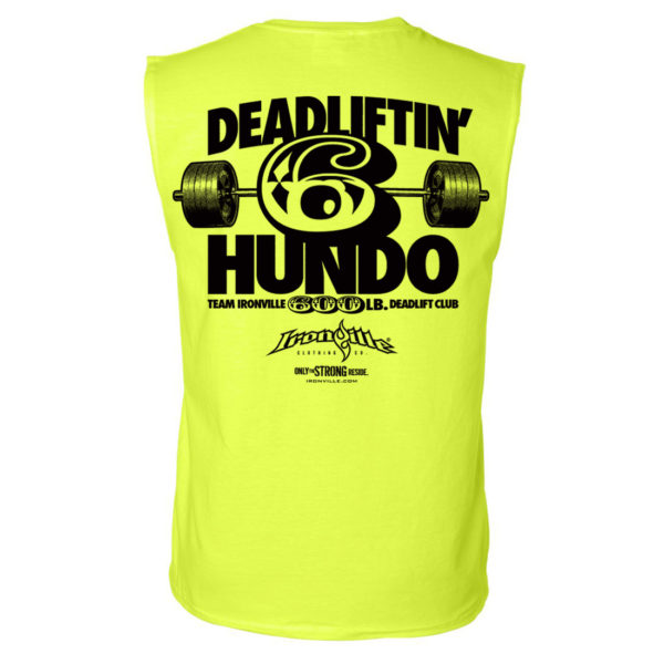 600 Deadlift Club Sleeveless T Shirt Neon Yellow