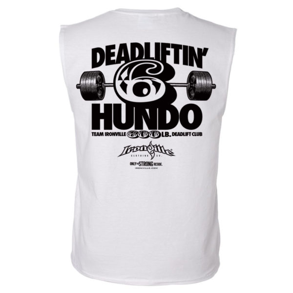 600 Deadlift Club Sleeveless T Shirt White