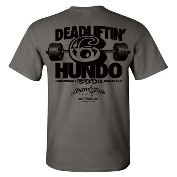 600 Deadlift Club T Shirt Charcoal Gray