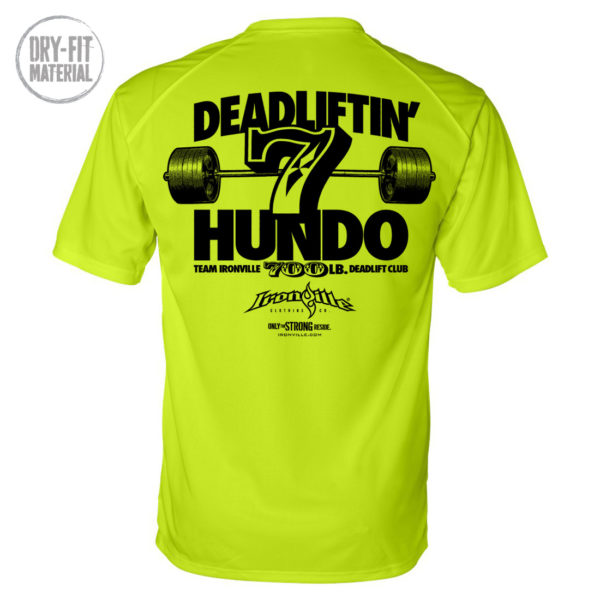 700 Deadlift Club Dri Fit T Shirt Neon Yellow