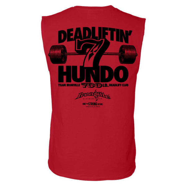 700 Deadlift Club Sleeveless T Shirt Red