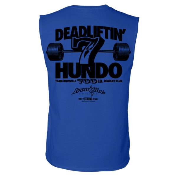 700 Deadlift Club Sleeveless T Shirt Royal Blue