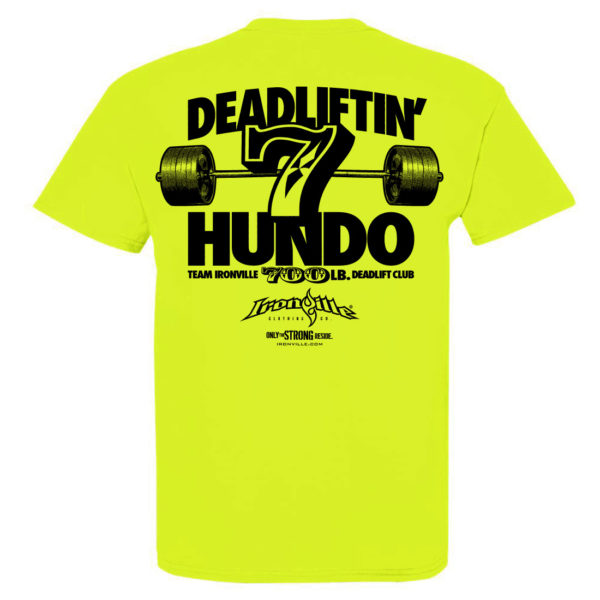 700 Deadlift Club T Shirt Neon Yellow