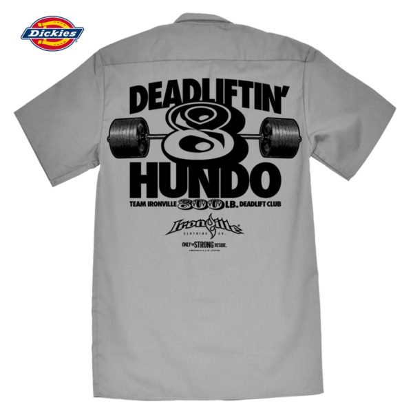 800 Deadlift Club Casual Button Down Shop Shirt Charcoal Gray