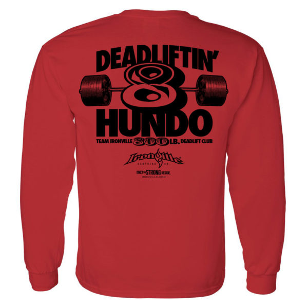 800 Deadlift Club Long Sleeve T Shirt Red
