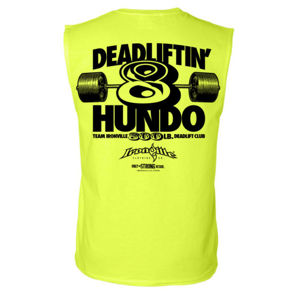 800 Deadlift Club Sleeveless T Shirt Neon Yellow