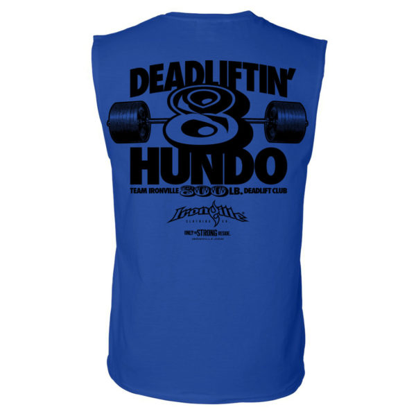 800 Deadlift Club Sleeveless T Shirt Royal Blue