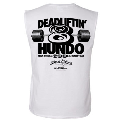 800 Deadlift Club Sleeveless T Shirt White