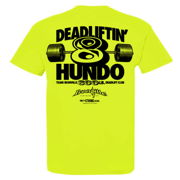 800 Deadlift Club T Shirt Neon Yellow
