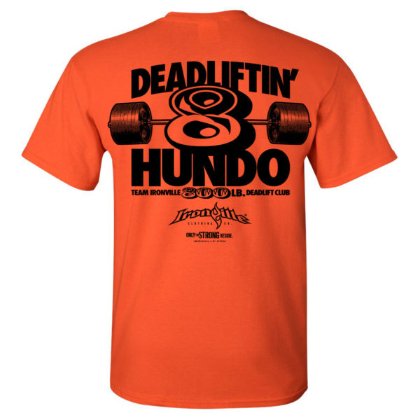 800 Deadlift Club T Shirt Orange