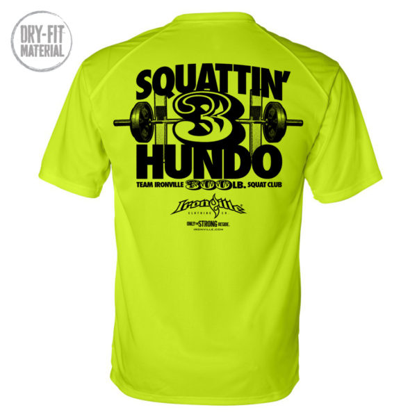 300 Squat Club Dri Fit T Shirt Neon Yellow