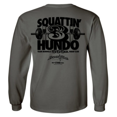 300 Squat Club Long Sleeve T Shirt Charcoal Gray