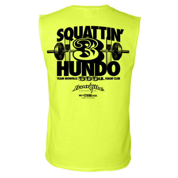 300 Squat Club Sleeveless T Shirt Neon Yellow