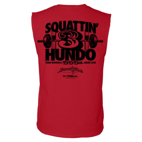 300 Squat Club Sleeveless T Shirt Red