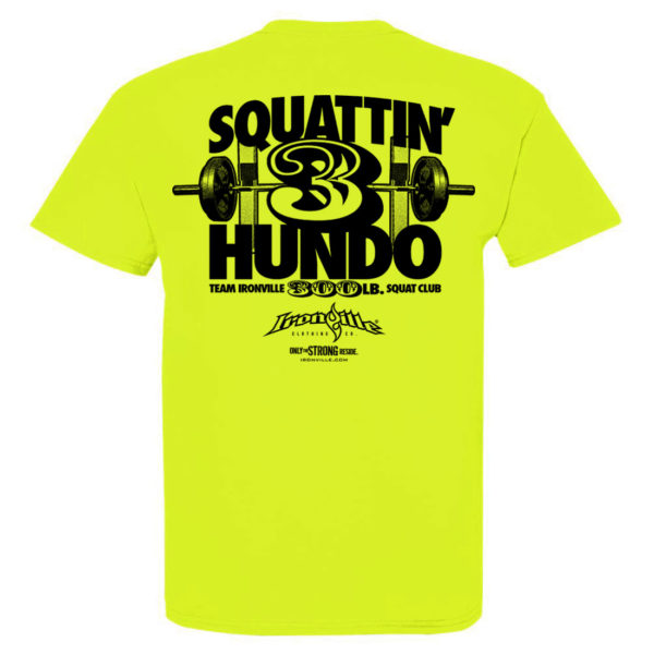 300 Squat Club T Shirt Neon Yellow