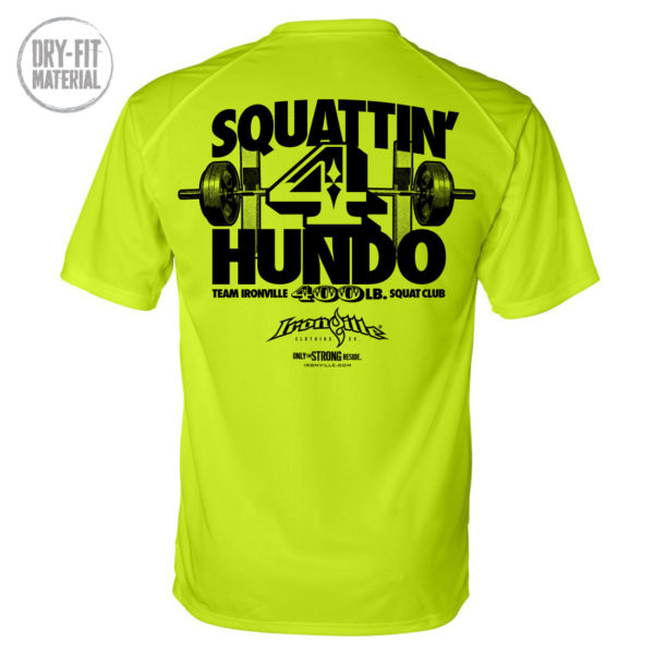 400 Squat Club Dri Fit T Shirt Neon Yellow