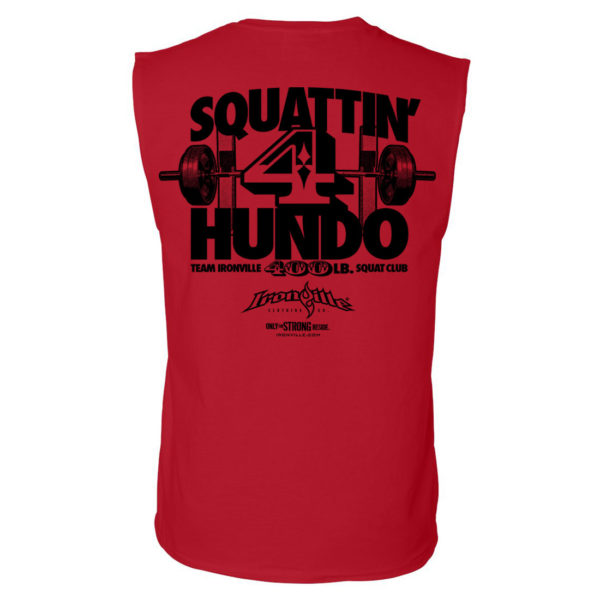 400 Squat Club Sleeveless T Shirt Red