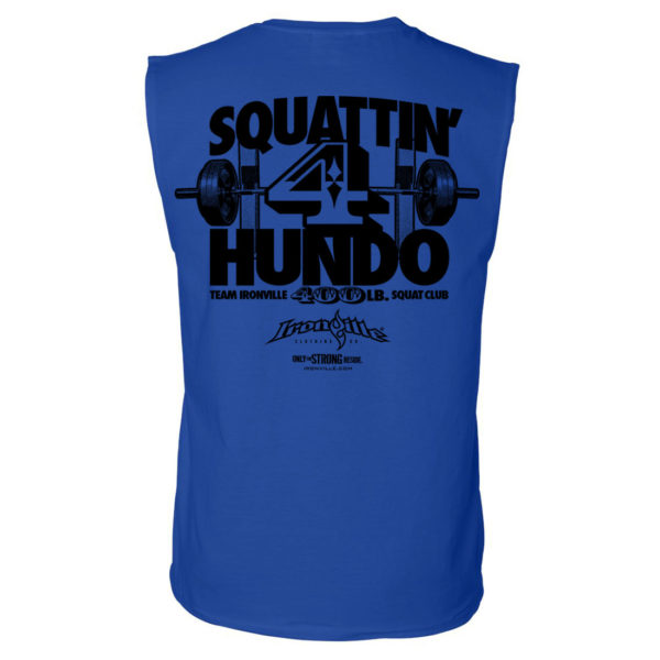 400 Squat Club Sleeveless T Shirt Royal Blue