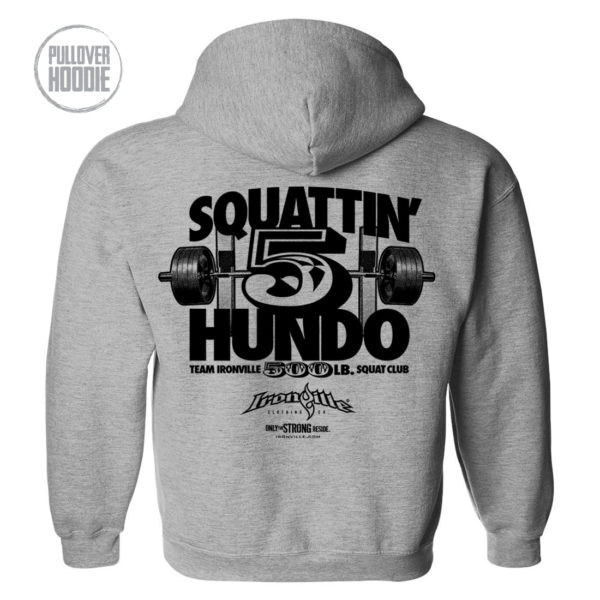 500 Squat Club Hoodie Sport Gray