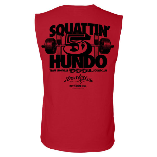 500 Squat Club Sleeveless T Shirt Red