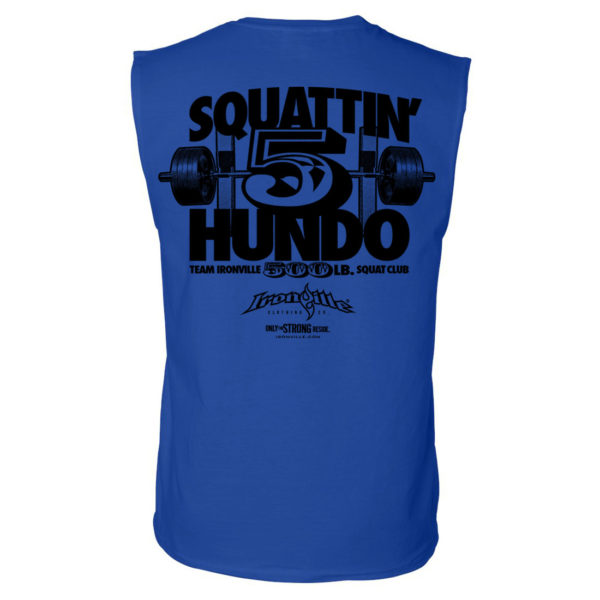 500 Squat Club Sleeveless T Shirt Royal Blue
